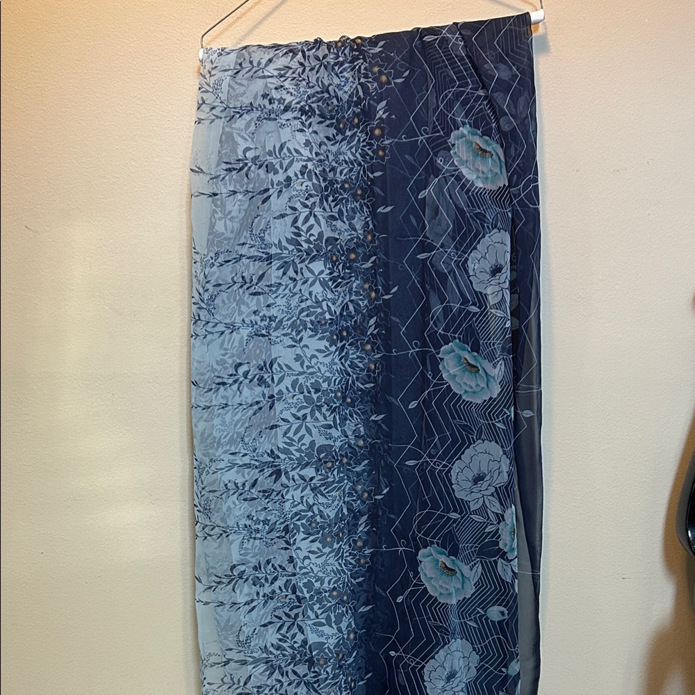 Blue Floral Lightweight Saree